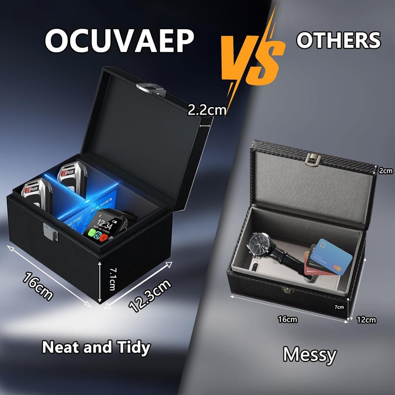 ocuvaep صندوق فاراداي مع حقائب فاراداي لمفاتيح السيارة، واقي مفتاح فاراداي، حامي إشارة مفتاح فاراداي، صندوق حجب الإشارة لمفاتيح السيارة - Image 2